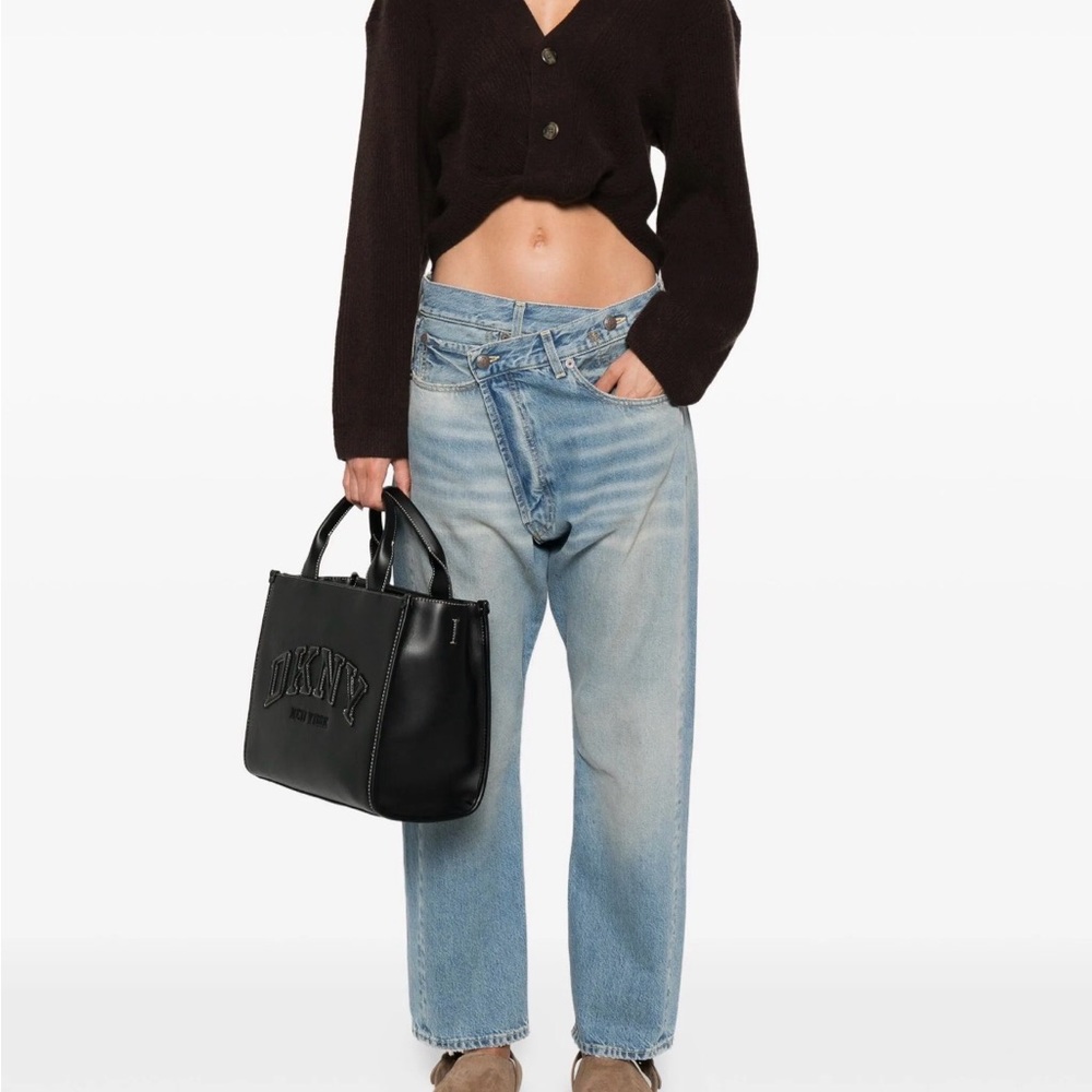 R13 cashmere Twisted V neck cropped Cardigan